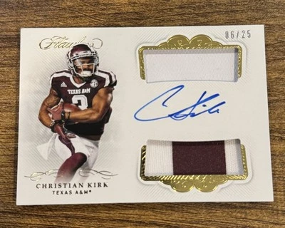 2020 Panini Flawless Christian Kirk Collegiate Dual Worn Jersey Auto /25 RPA SSP - Image 1 of 2