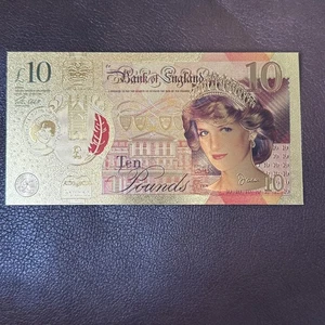 Princess Diana Gold Plated £10 Note - Picture 1 of 4