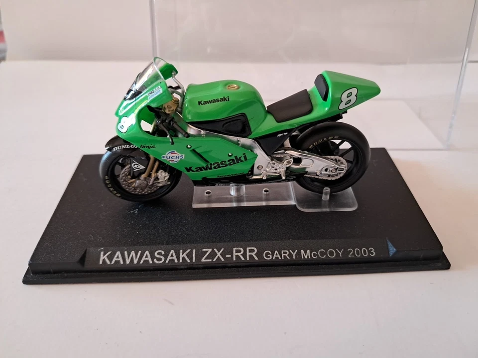 MODELLINO MOTO SCALA 1/24  CON BOX DE AGOSTINI KAWASAKI ZX-RR MCCOY 2003 - Immagine 1 di 1