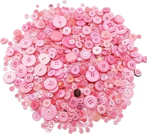 600-700 Stück Rosa Knöpfe zum Basteln Großpackung Rosa Basteln Knöpfe Verschiedene Größen für... - Bild 1 von 1