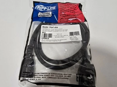Tripp Lite Power Cord C14 to C19 Heavy-Duty 15A 250V 14 AWG 4 ft P047-004 - Image 1 of 4