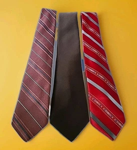 Ketch Mens Ties Red /pinkStriped Novelty And Brown - Picture 1 of 4