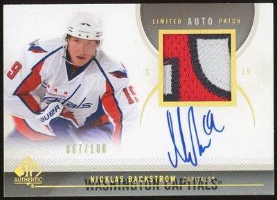 2010 SP Authentic Nicklas Backstrom Limited Auto Patch /100 #17 Capitals - Image 1 of 2