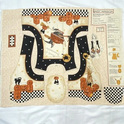 Chaleco y monedero con panel de tela de Halloween Daisy Kingdom bruja escoba adulto 8-18 Foto 1 de 4