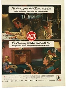 1944 RCA Radios For Bombers art WWII Vintage Print Ad - Picture 1 of 1