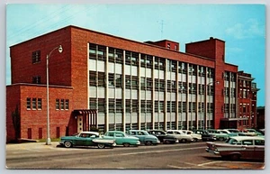 Postkarte Burlington Krankenhaus Burlington Iowa türkis Autos - Bild 1 von 2