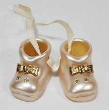 Vintage MINIATURE Porcelain Ceramic Baby Shoes Boots Gift Keepsake