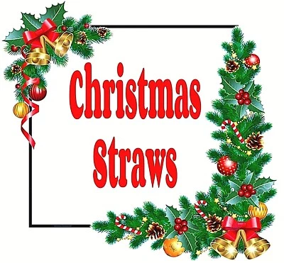  CHRISTMAS Straws,  LOT 5, Reusable,  + Straw Clip-ons!!   - Image 1 of 4