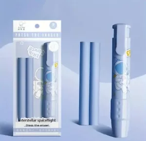 3-teiliges Set Radiergummi Stift Automatik Mine tauschbar Blau - Bild 1 von 2