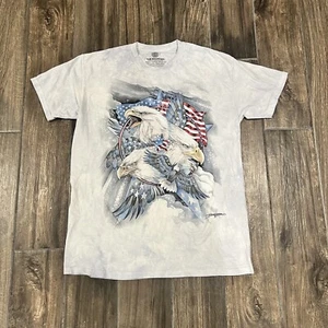 The Mountain Eagles USA Flag T-Shirt Large Short Sleeve Graphic Blue Gray (018) - Picture 1 of 5