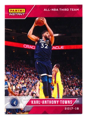 2017-18 PANINI INSTANT #191 KARL ANTHONY TOWNS ALL-NBA TEAM WOLVES RARE SP/63! - Image 1 of 2