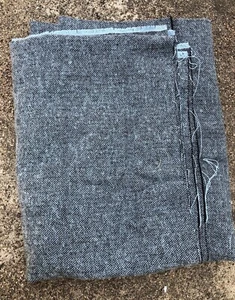 Blue & Black Herringbone Twill Tweed Fabric 1 Yard 44” Wide Soft Medium Weight - Picture 1 of 3