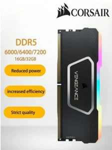 Corsair Vengeance memory module 1 x 16 GB DDR5 7200MHz Black RGB SL NEW - Picture 1 of 6