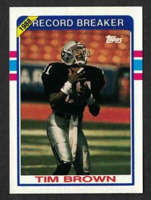 1989 TOPPS RC #2 RECORD BREAKER TIM BROWN HOF -LOS ANGELES RAIDERS- ROOKIE - *03 - Image 1 of 2