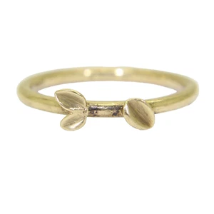 Anillo Apilable Hoja Oro 9ct Talla 7 - N 1/2 - Imagen 1 de 6
