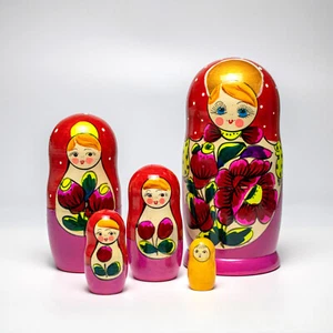 5pcs 18cm / 7" Polkov Maidan Genuine Matryoshka Russian Nesting Dolls - Picture 1 of 2