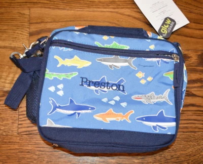 Pottery Barn Kids Mackenzie Blue Sharks Lunch Box Cold Pack Preston NWT - Image 1 of 2