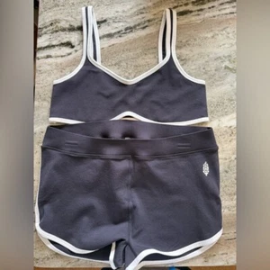 NWOT Free People Movement Women’s Black Duet Mini Bra & Shorts Set - Size XL - Picture 1 of 9