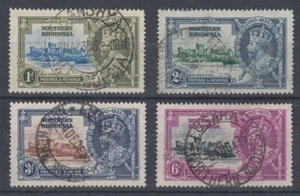 RHODESIA NORTHERN 1935 KGV SILVER JUBILEE SET (x4) USED (ID:877/D65533) - Picture 1 of 1