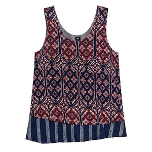 Lee, rot, weiß und blaues Tanktop mit geometrischem Muster und Stretch, Gr. XL - Bild 1 von 4