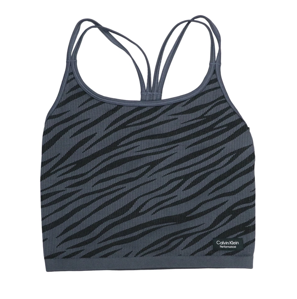 Camiseta sin mangas recortada Calvin Klein Performance acanalada de compresión M nueva con etiquetas cebra Foto 1 de 1