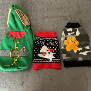 Dog Jackets Sweaters Size Small Holiday Everyday Wear Lot Of 3 - Picture 1 of 10