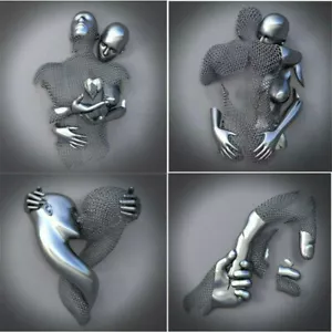 Love Heart 3D Arte de Pared Decoración Figura de Metal Estatua Arte Lienzo Pintura Colgante - Imagen 1 de 15
