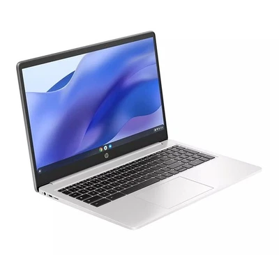 HP Chromebook 15a-na0005na 15.6in FHD 4GB RAM 128GB SSD Silver C Grade - Image 1 of 4