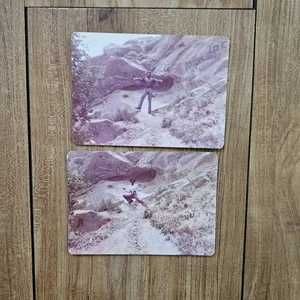 VINTAGE 1970'S AFRICAN AMERICAN MUSCULAR MAN & PRETTY WOMAN ON A HIKE PHOTO SET - Picture 1 of 8