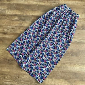 Vintage 1970s Floral Maxi Skirt Lined RETRO Hippy Boho Chic Long Skirt 8 - Picture 1 of 13