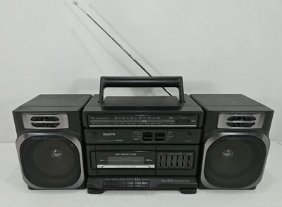 Vintage Sanyo M9100 AM/FM Boombox Cassete Estéreo Portátil, Testado Funciona - Imagem 1 de 4