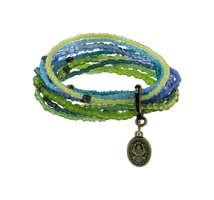 KONPLOTT Armband Petit Glamour antik Messing blau grün Damen bracelet dehnbar - Bild 1 von 1