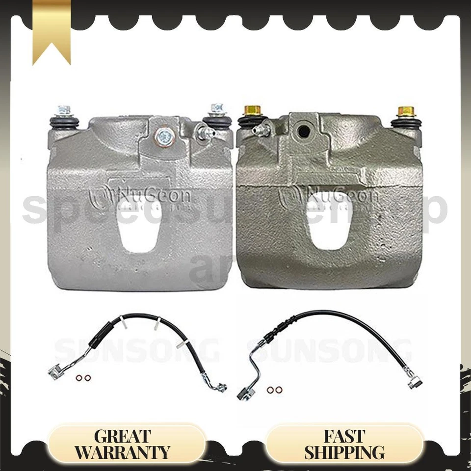 Juego de pinzas de freno delanteras manguera de freno 4 piezas para Ford E-150 Econoline 1994_ Foto 1 de 4