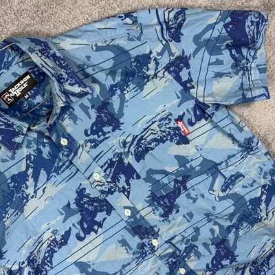 Vintage Jackson Hole Shirt Men M All Over Print Wyoming Cowboy Mountain All Over - Image 1 of 4