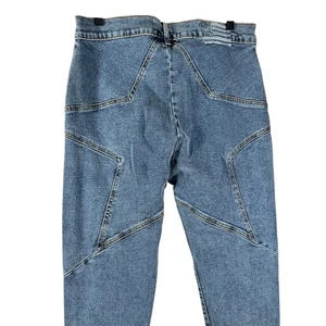 Pantalones de mezclilla para mujer Revice azules tiro alto elásticos mezcla de algodón ajustados talla 31 - Imagen 1 de 9