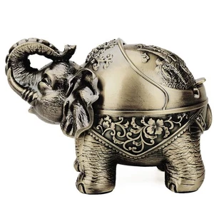 Metall Elefant Aschenbecher mit Deckel Winddicht Aschenbecher Outdoor, Indoor Aschenbecher Fo... - Bild 1 von 6