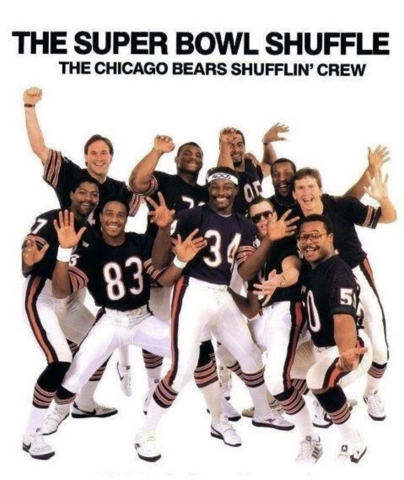 1985 Chicago Bears Super Bowl Shuffle Payton Ditka Poster 12x8in Metal Sign f - Image 1 of 1