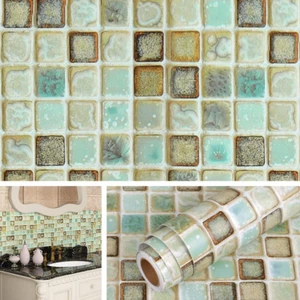 Vinyl Bathroom Wallpaper Peel and Stick Backsplash for Kitchen Wall Paper Waterp - Picture 1 of 12
