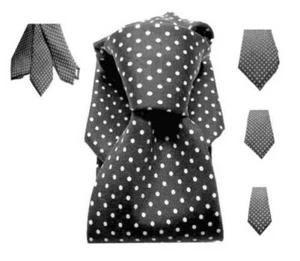 Corbata Completa Y Clutchbag Hombre Negro Lunares Blanco 7 Pañuelos - Imagen 1 de 8