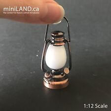 1:6 scale Dollhouse miniature  OIL LAMP lantern light Copper 1/6   LED