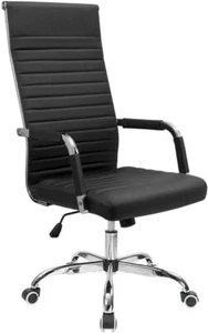 Office Chair w/ Arms High Back PU Leather Executive Conference Chair Adjustable - Picture 1 of 7