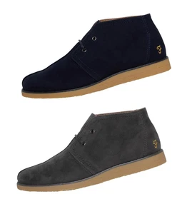 Farah Mens Embossed Branding Low Profile Lace Up Boots Sizes UK from 6 to 12