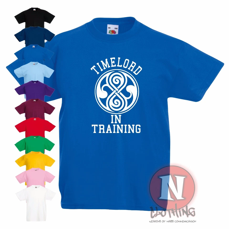 NAUGHTEES CLOTHING Timelord in Training Kinder Kinder T-Shirt 3-13 Jahre bedruckt Dr. Who Fan Whovian