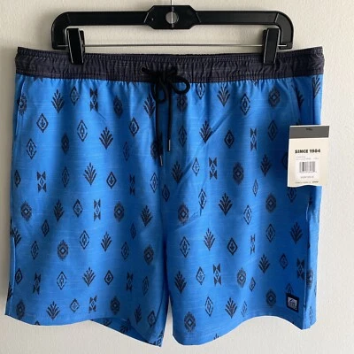 Pantalones Cortos REEF Billy Volley Familia Tribal Azul L Nuevos con Etiquetas Caminar Nadar Adultos Foto 1 de 4