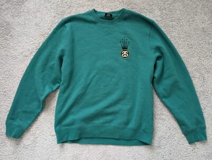 Stussy Crown Link Crew Sweater Size Medium - Dark Green - Picture 1 of 8