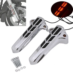 LED Front Fork Lower Leg Cover Fit For Harley Davidson Steet Road Glide King - Picture 1 of 7