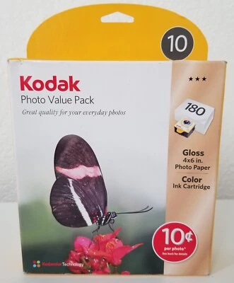 Genuine Kodak Series 10 Color Ink Cartridge CAT 868 0761 W/180 4x6 Photo Paper  - Image 1 of 4