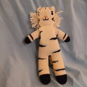 Bla Bla Zig Zag Tiger 18” Anthropologie Peruvian Knitted Plush Stuffed animal - Picture 1 of 4