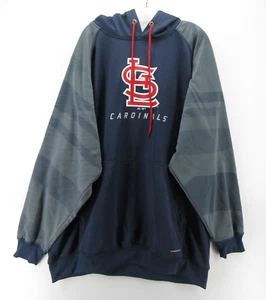 St Louis Cardinals Sweatshirt Men XXXL Blue Majestic Therma Base Hoodie MLB 3XL - Picture 1 of 12