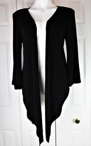 Womens Chicos Travelers Black Slinky Size 1 Open cardigan Sweater Top - Picture 1 of 6